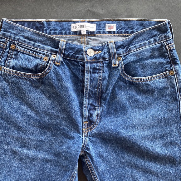 Handpainted Alamo Texas RE/DONE Mid Rise Straight Leg Jeans San Antonio Cowgirl - Picture 8 of 13